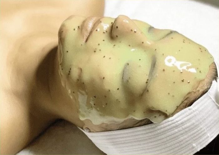 Jelly mask add-on applied during a facial at Lash Lane
