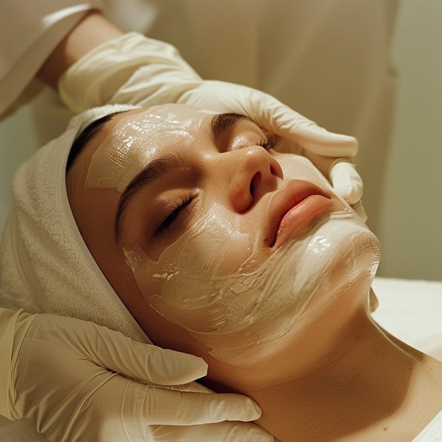 A guest receiving a facial treatment at Lash Lane